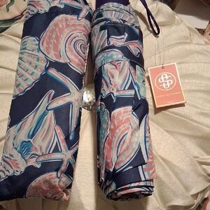 Simply Southern Pink and Navy Umbrella With Cover.    NWT
